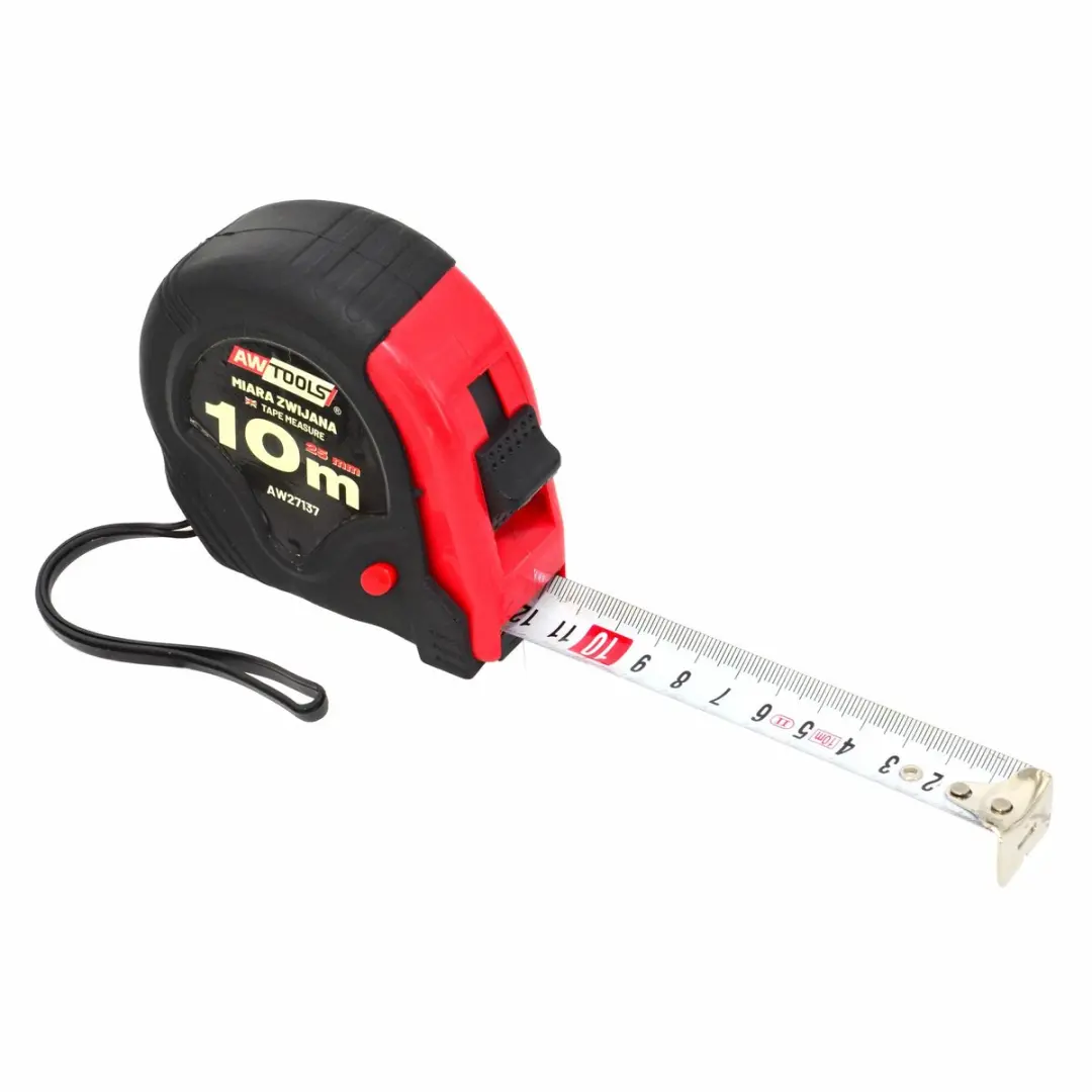 AWTOOLS AW27137 Rolmaat 10m x 25mm - Rood/Zwart - afbeelding 3 van 3