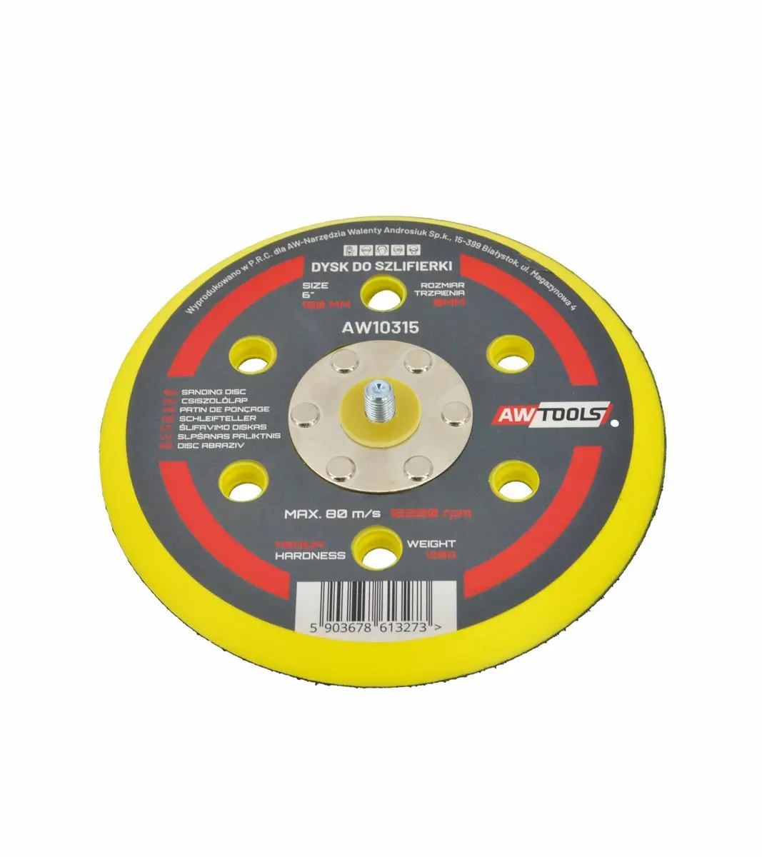 AWTOOLS AW10315 Schuurschijf 150mm - 6 Gaten - afbeelding 2 van 3