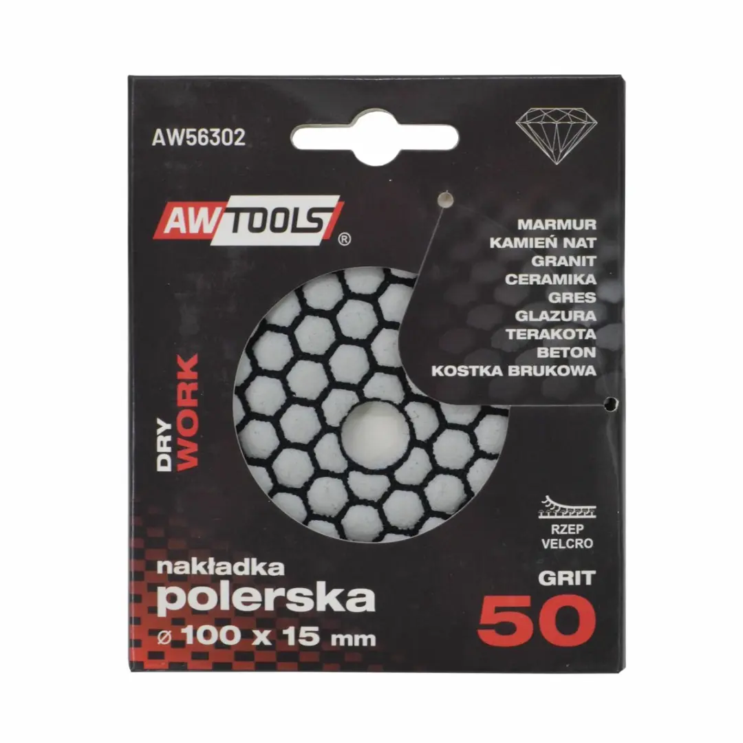 AWTOOLS Polijstschijf Diamant 100mm - Steen/Beton