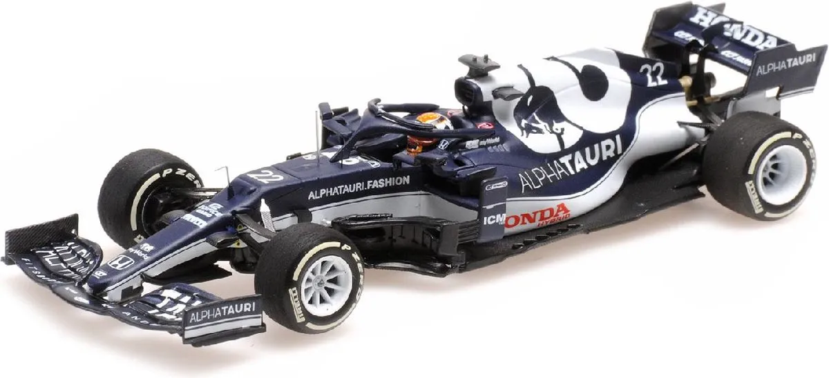 Formule 1 Scuderia Alphatauri Honda AT2 #22 Azerbeidzjan GP 2021 - 1:43 Minichamps - Wit/Blauw
