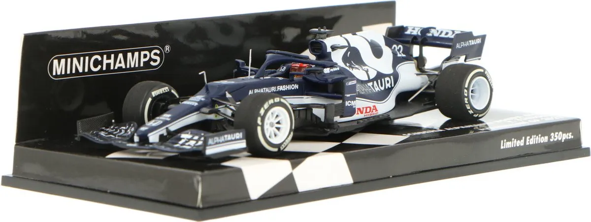 Formule 1 Scuderia Alphatauri Honda AT2 #22 Azerbeidzjan GP 2021 - 1:43 Minichamps - Wit/Blauw