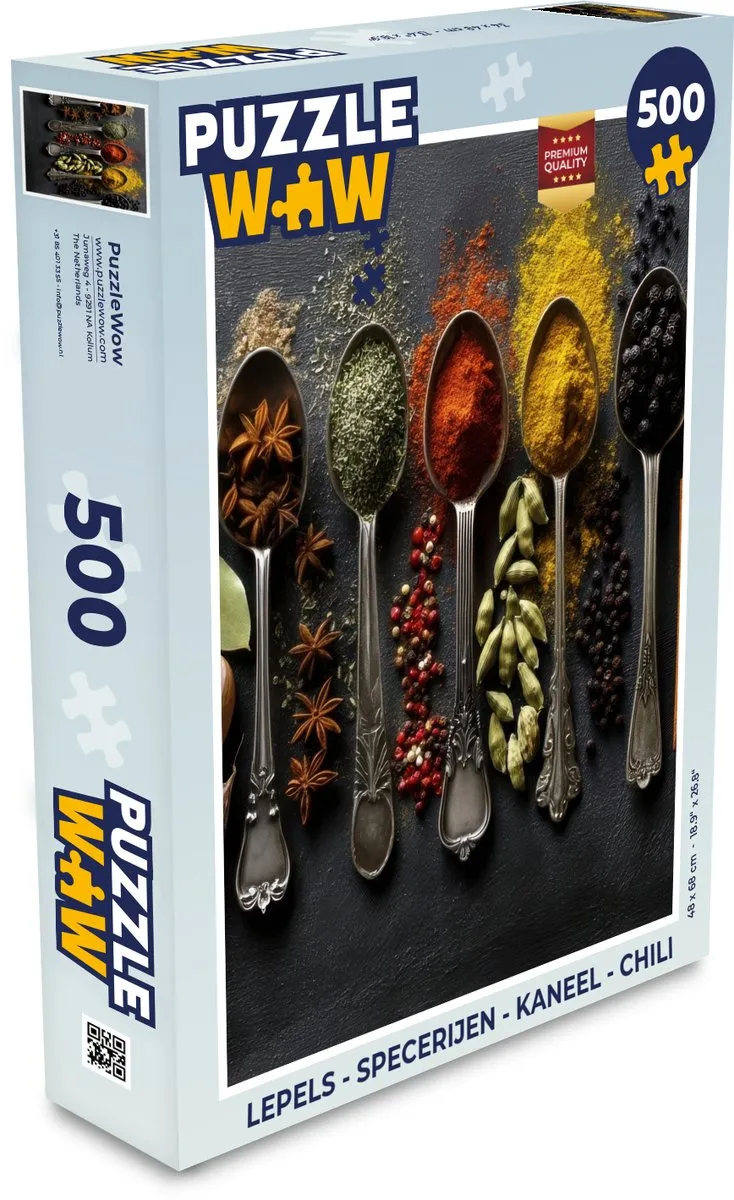 PuzzleWow Lepels Specerijen Puzzel 500 Stuks - Kaneel/Chili