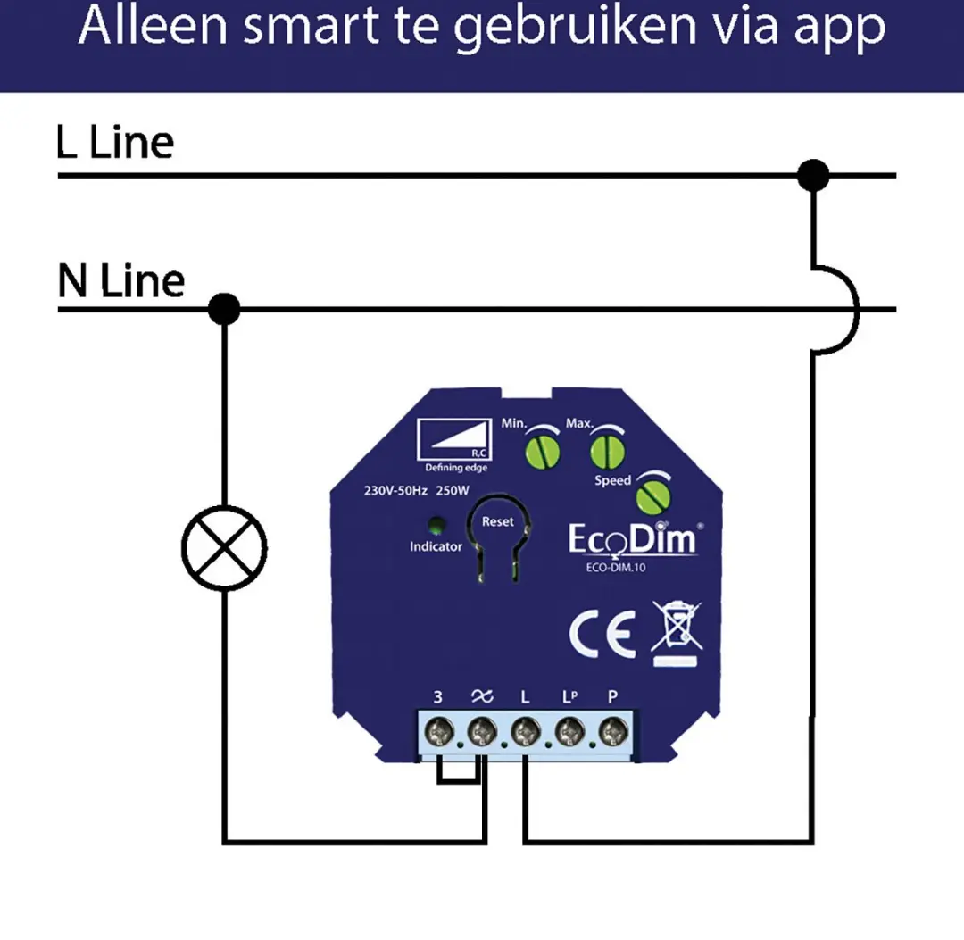 EcoDim LED Inbouwdimmer Module ECO-DIM.10 Smart WiFi - 250W