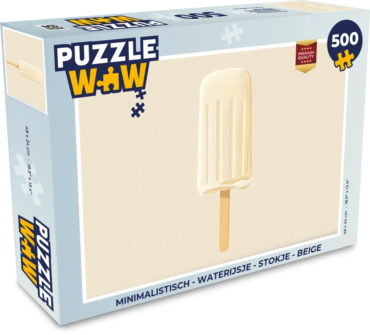 PuzzleWow Minimalistisch Waterijsje Stokje Legpuzzel 500 Stuks - Beige