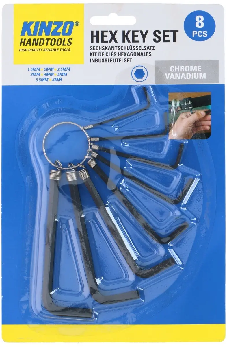 Kinzo Inbussleutelset 8-delig Ring - Zwart - afbeelding 4 van 6
