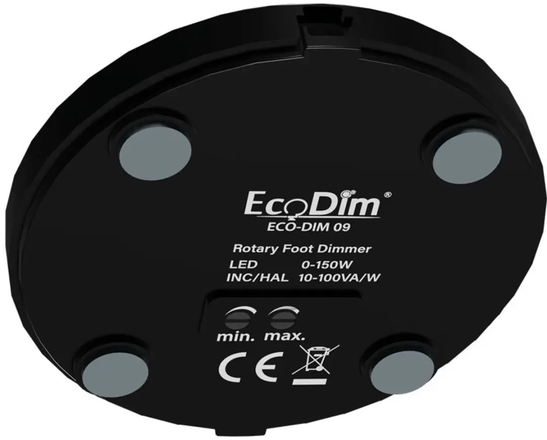 Ecodim LED Vloerdimmer 0-50W - Fase Afsnijding - Zwart
