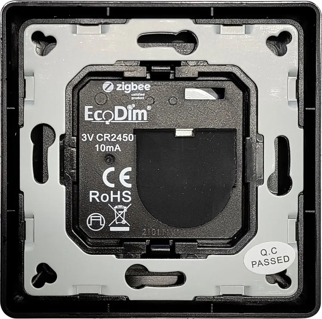 EcoDim Zigbee Schakelaar 4 Groepen - Zwart