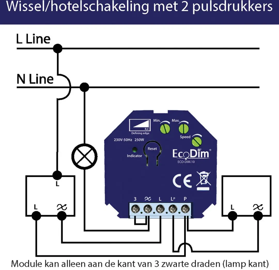 Ecodim Smart LED Dimmer Module Z-Wave 250W - Blauw