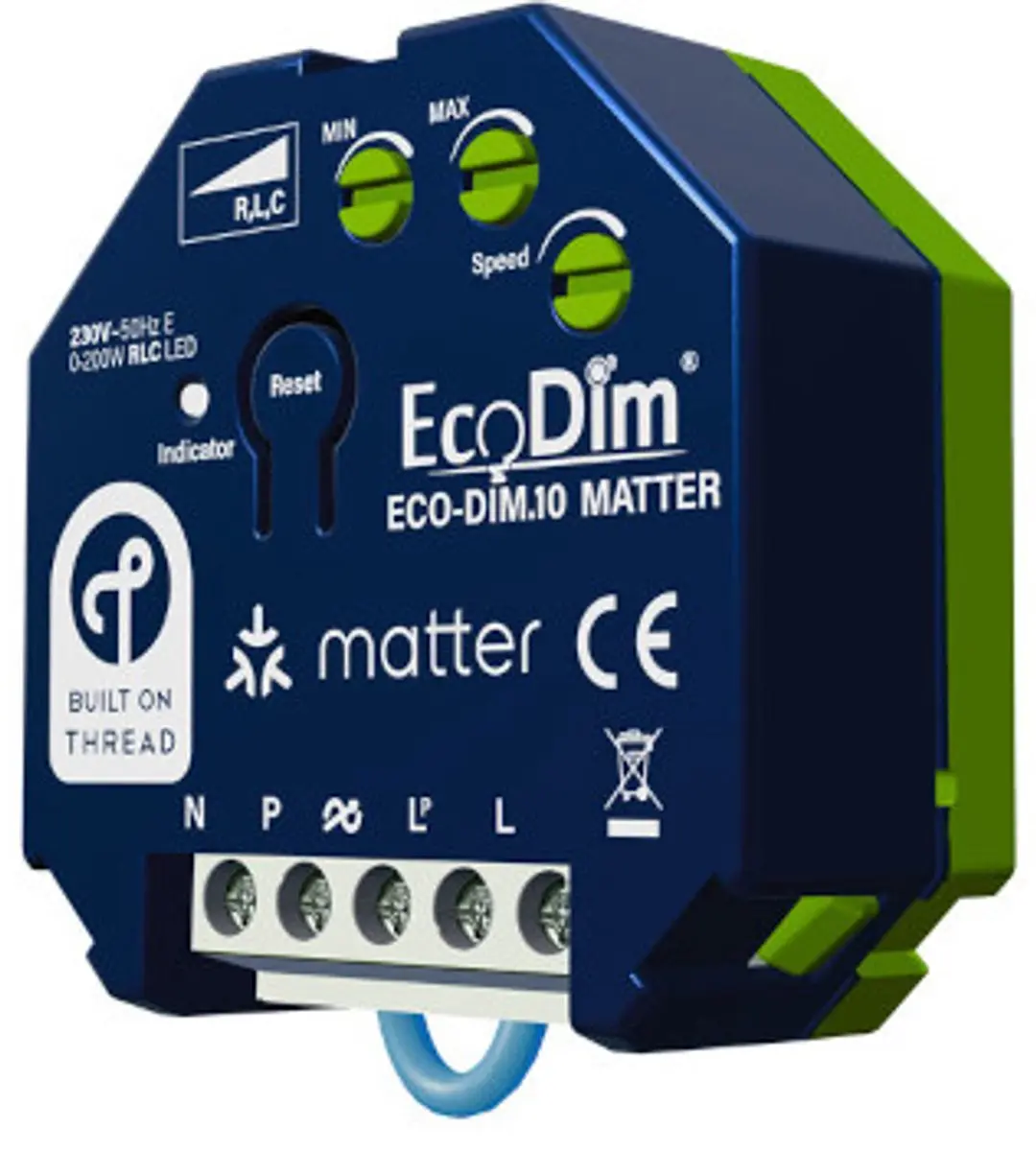 Ecodim Matter Inbouwdimmer 250W - Blauw