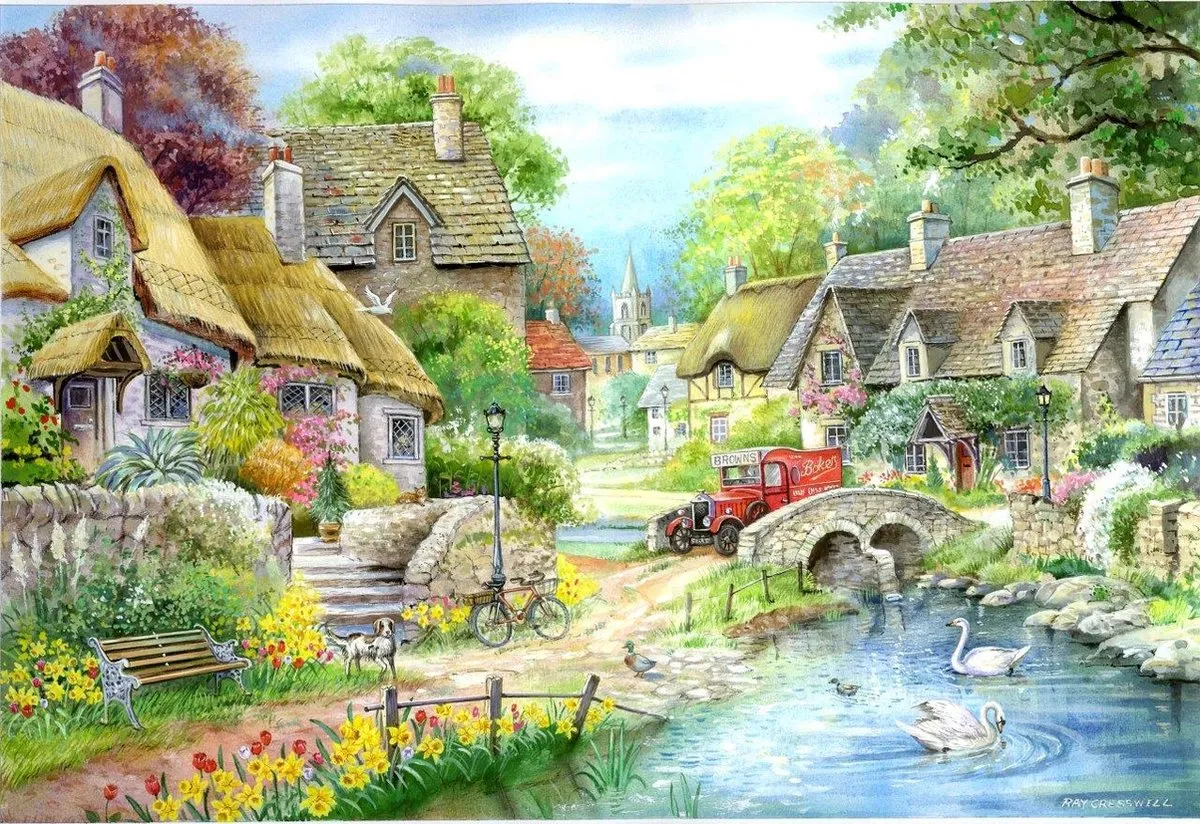 House of Puzzles Meadow River Cottage - 250 Stuks Multicolor