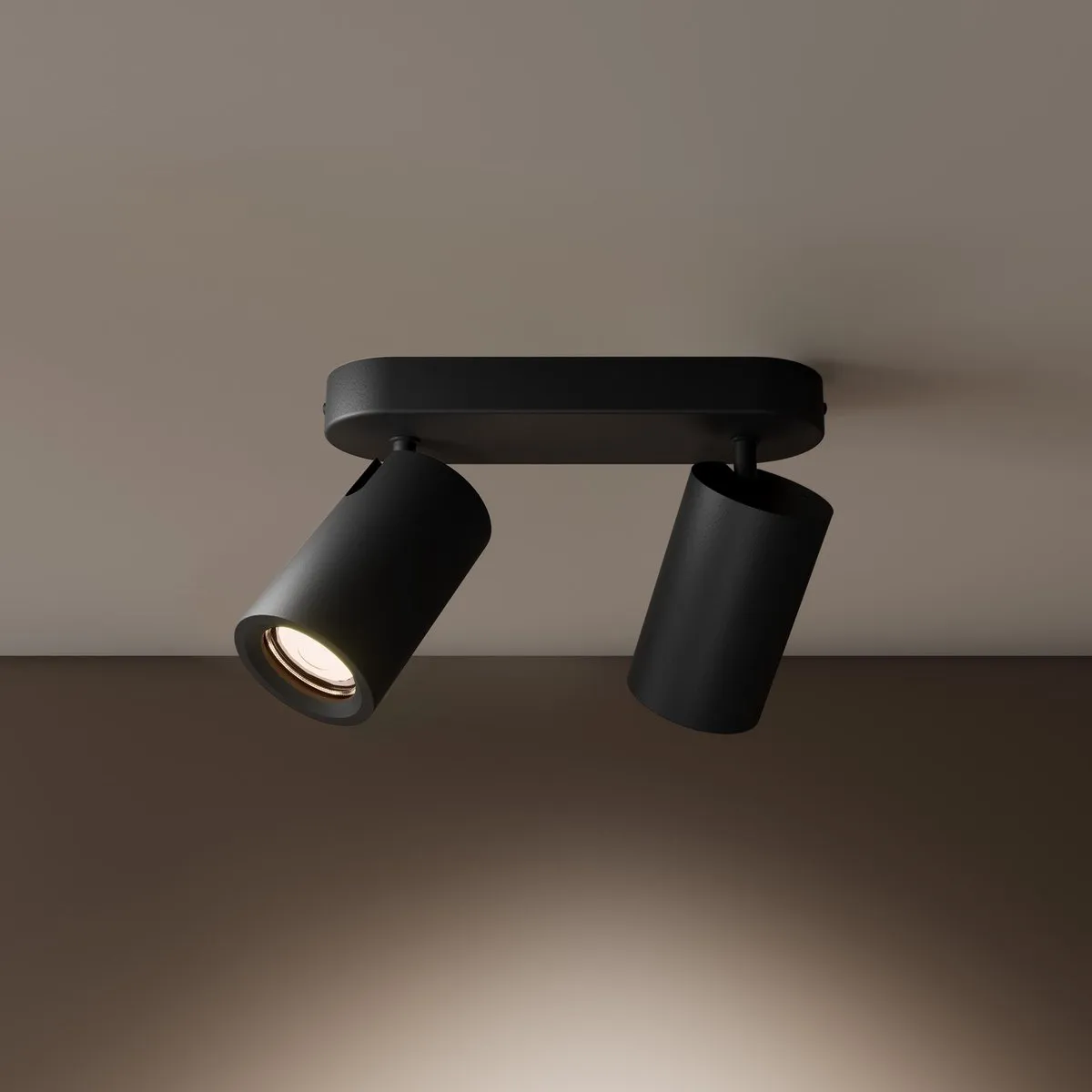 LEDVION LED Plafondspot 2x5W 6500K Zwart - GU10