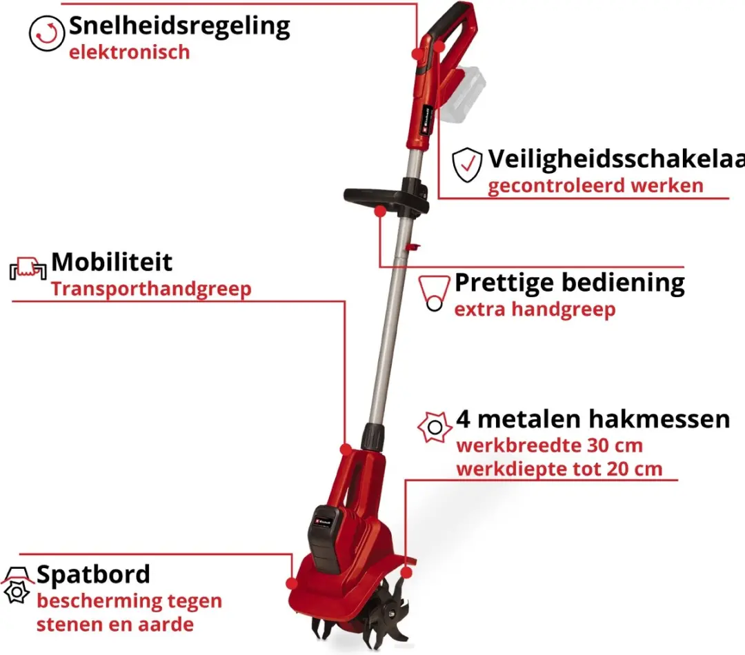 Einhell Accu Grondfrees GE-CR 18/20 Li Solo - 18V - 20cm - afbeelding 2 van 6