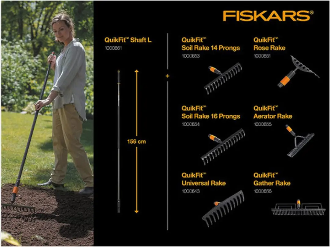 Fiskars QuikFit Telescoopsteel 145cm - 6 Stelen - Grafiet - afbeelding 3 van 6