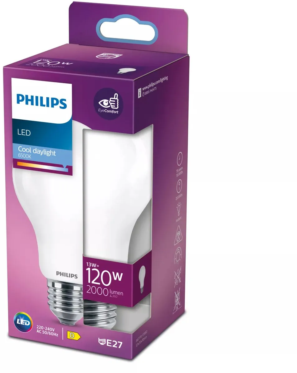 Philips LED E27 13W Daglicht Mat