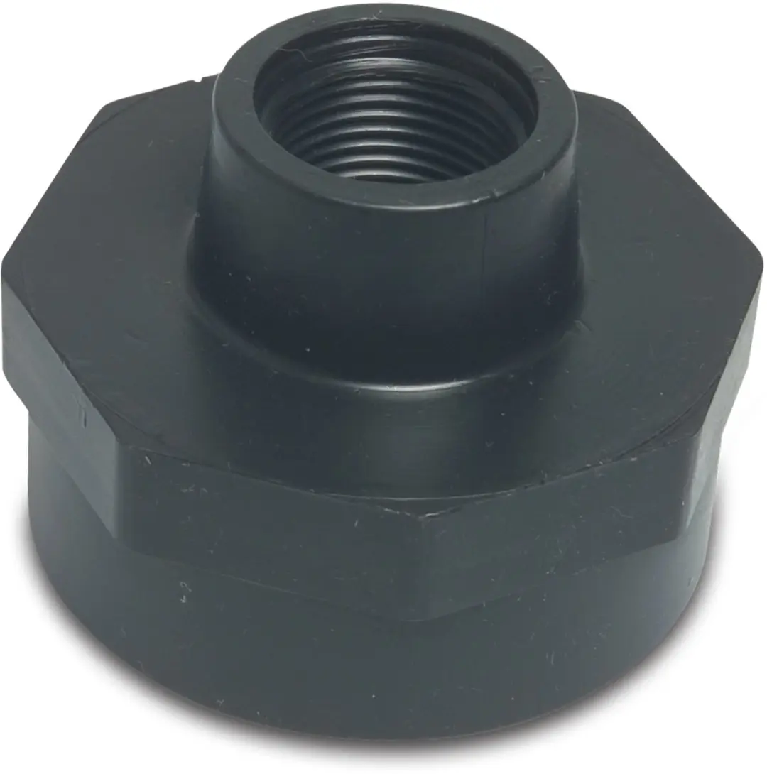 Verloopsok binnendraad pp zwart 1 1/2 inch naar 1 1/4 inch Deltafix