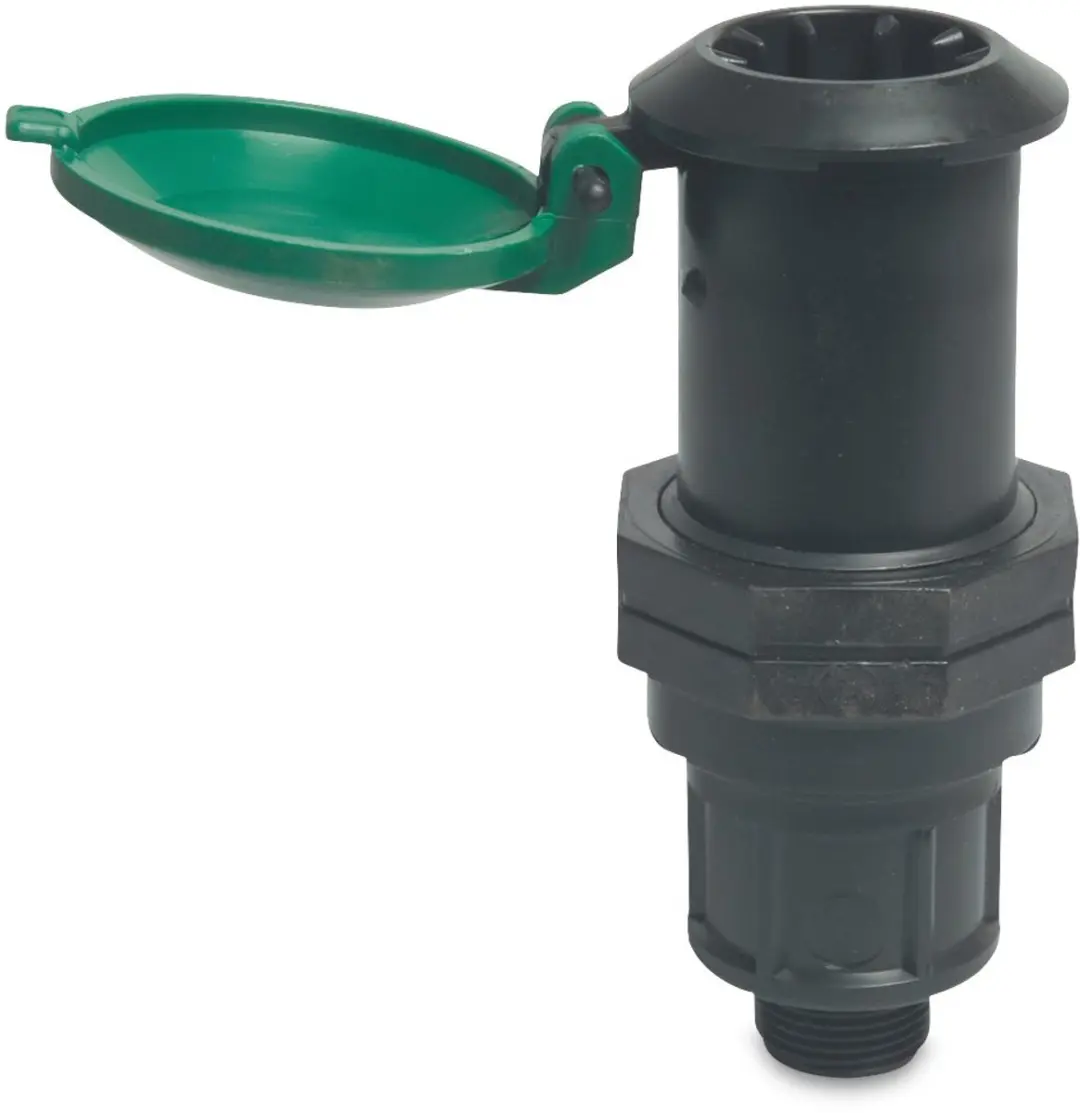 Kogelafsluiter pp buitendraad zwart / groen 3/4 inch 1 stuk Deltafix