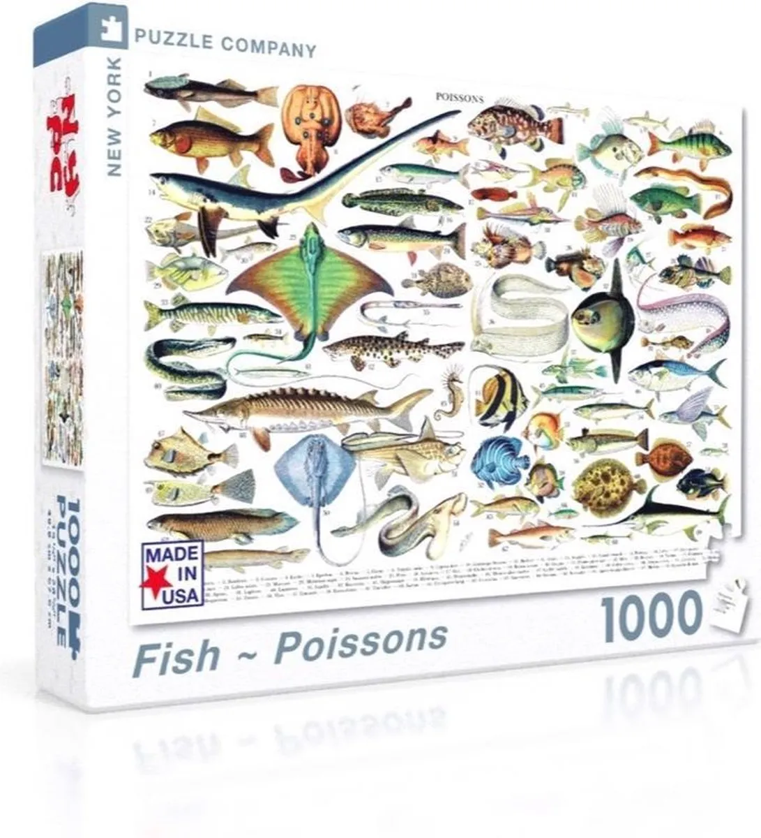 The New York Puzzle Company Vintage Images Fish Poissons