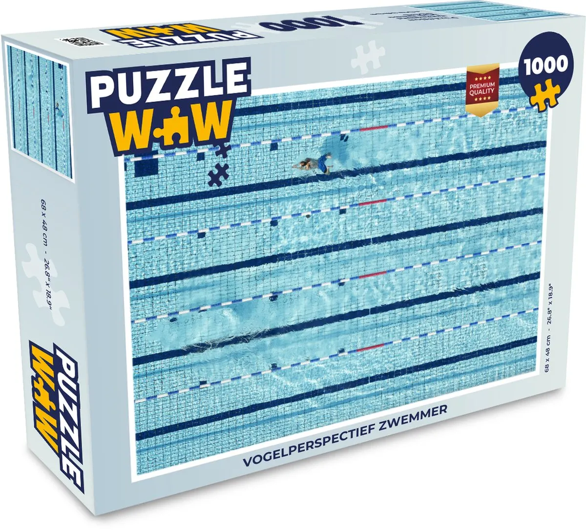 PuzzleWow Legpuzzel Zwemmer 1000 Stuks - Multicolor