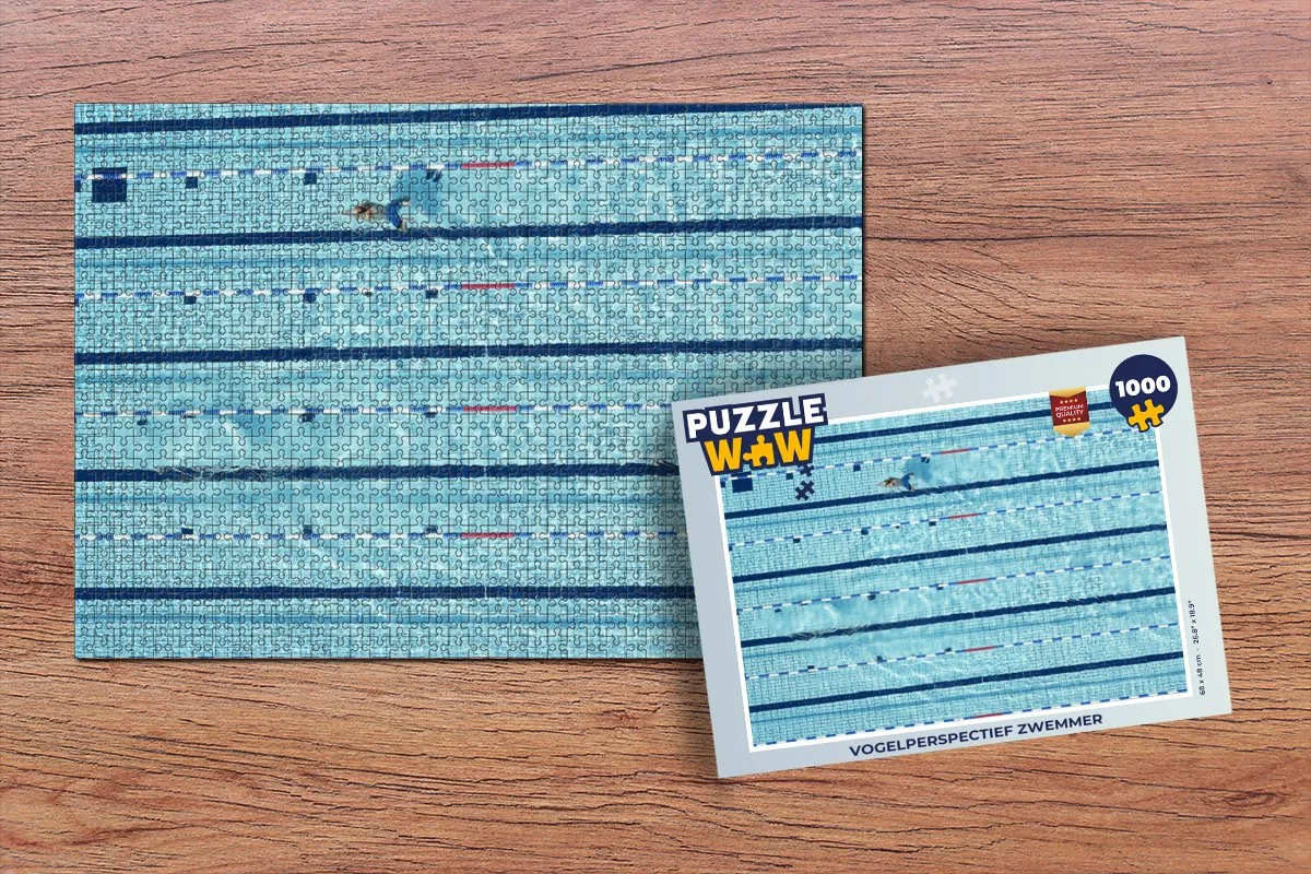 PuzzleWow Legpuzzel Zwemmer 1000 Stuks - Multicolor