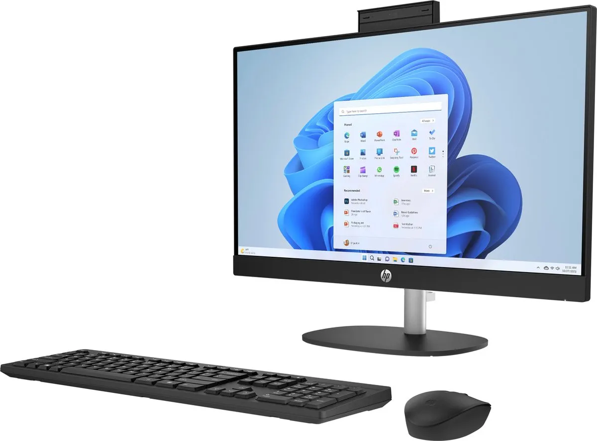 HP 24-cr0055nd - All-in-One PC - 24 Inch - Core i5 - Iris Xe Graphics - 8 GB RAM - 512 GB SSD - Webcam, luidsprekers