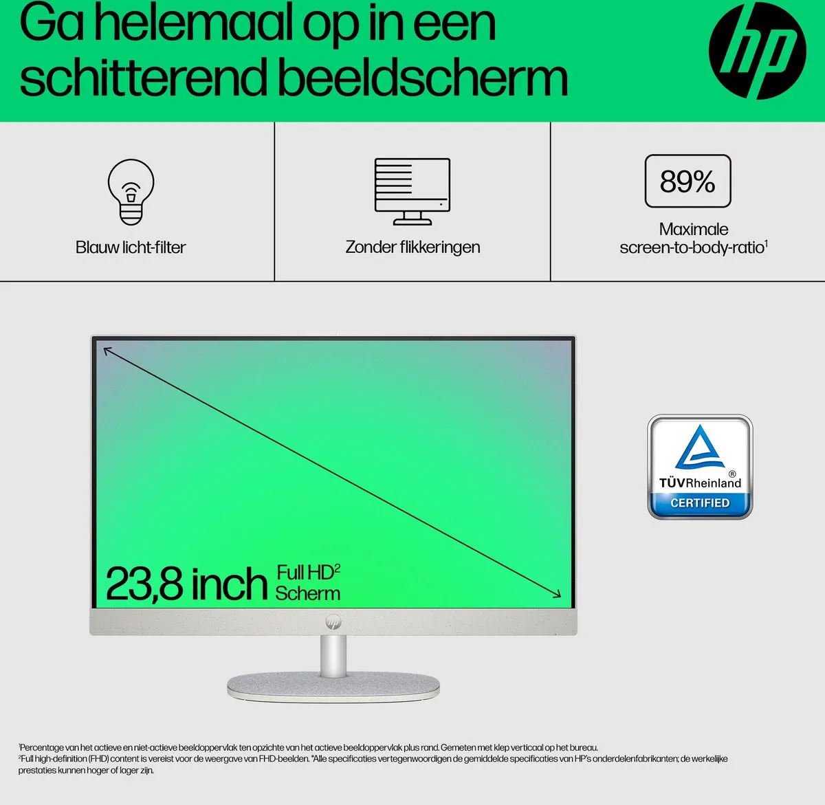 HP 24-cr0055nd - All-in-One PC - 24 Inch - Core i5 - Iris Xe Graphics - 8 GB RAM - 512 GB SSD - Webcam, luidsprekers