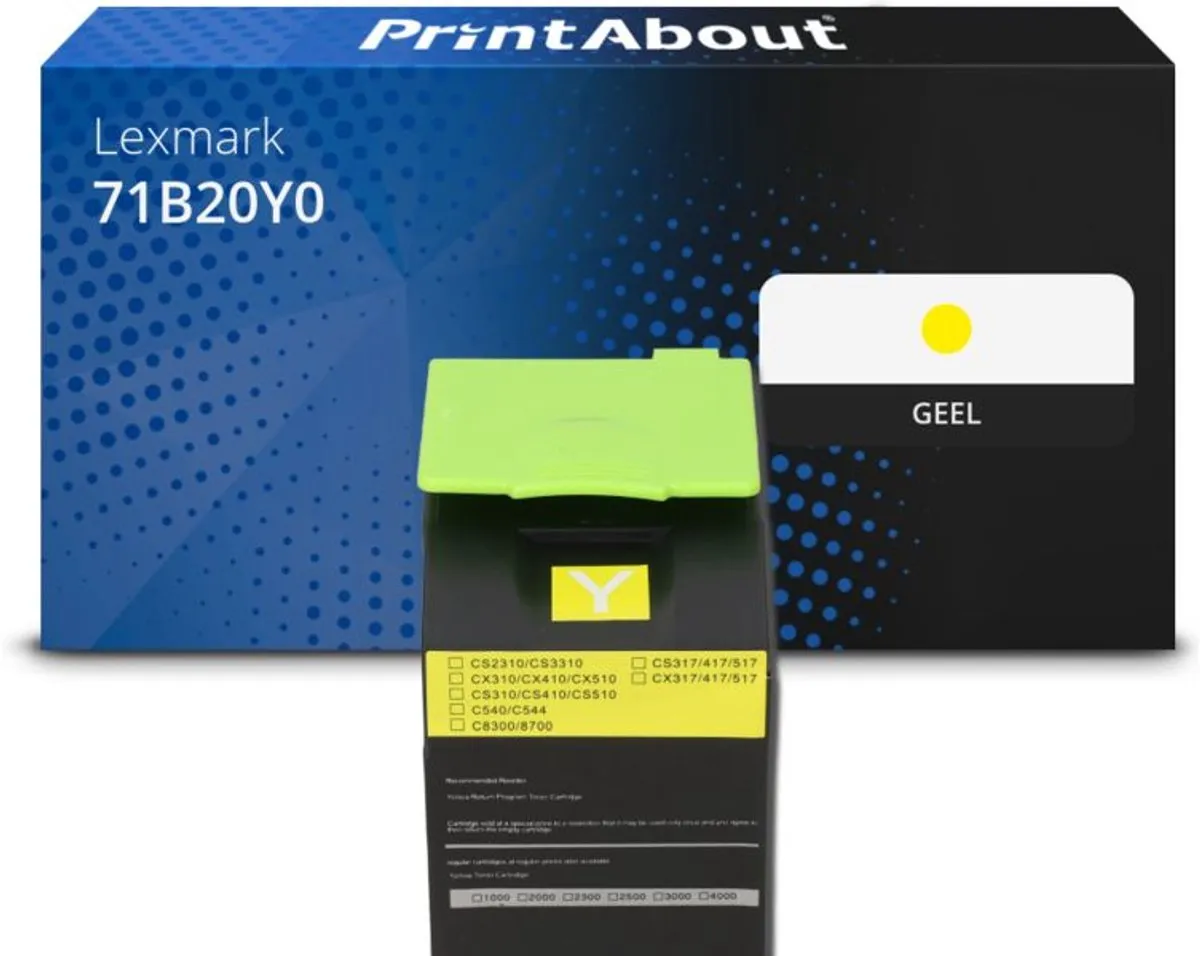 PrintAbout Lexmark 71B20Y0 Toner Geel