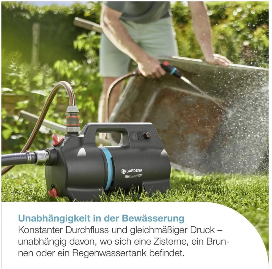 Gardena Akku-Tuinpomp 3000 Silent 18V P4A - 3000 l/h - afbeelding 4 van 6