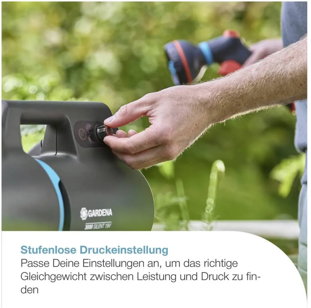 Gardena Akku-Tuinpomp 3000 Silent 18V P4A - 3000 l/h - afbeelding 2 van 6
