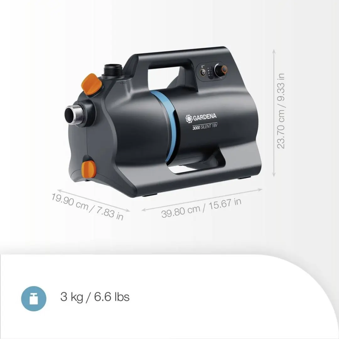 Gardena Akku-Tuinpomp 3000 Silent 18V P4A - 3000 l/h - afbeelding 5 van 6