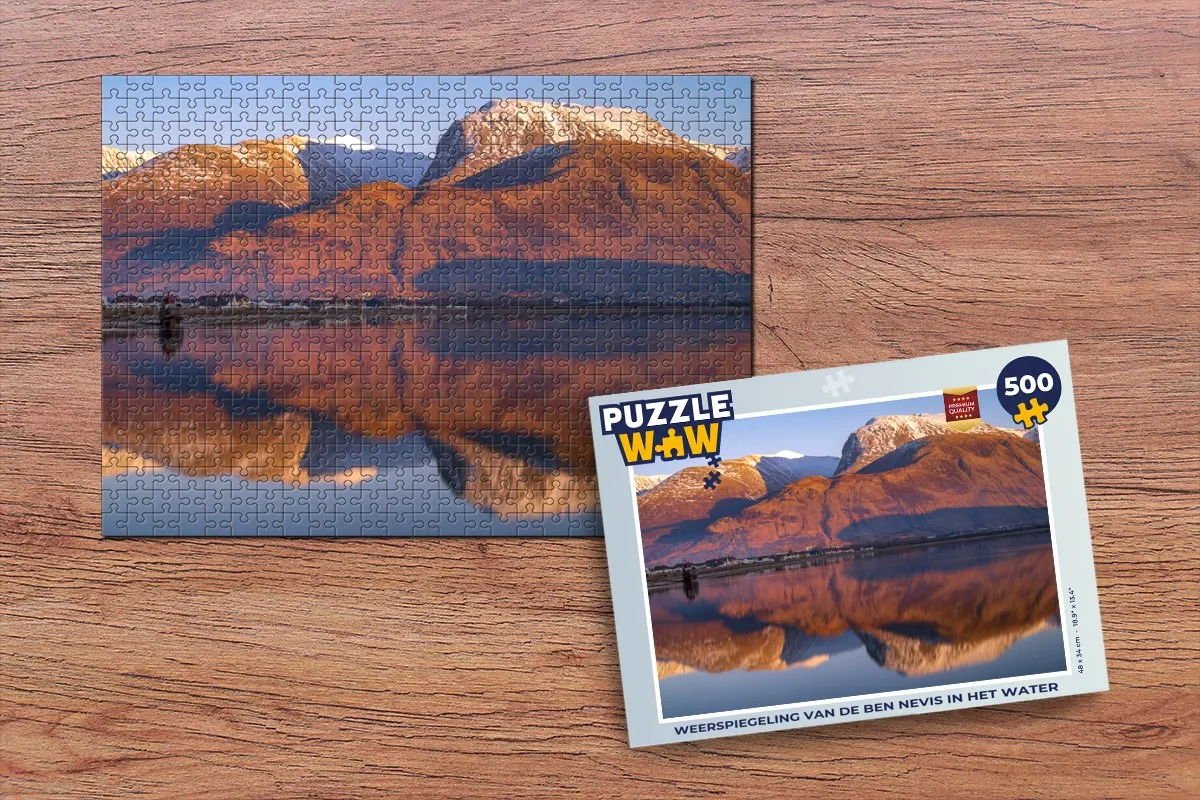 PuzzleWow Legpuzzel Ben Nevis Weerspiegeling 500 Stuks - Multicolor
