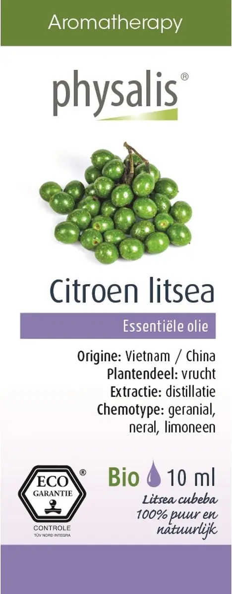Physalis Citroenlitsea Bio Essentiële Olie 10ml - afbeelding 2 van 3