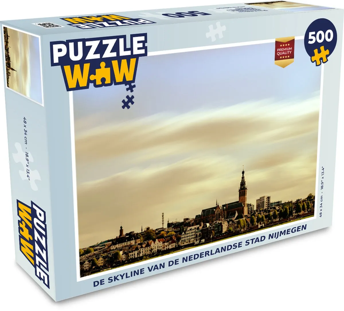 PuzzleWow Skyline Nijmegen Legpuzzel 500 Stuks - Multicolor
