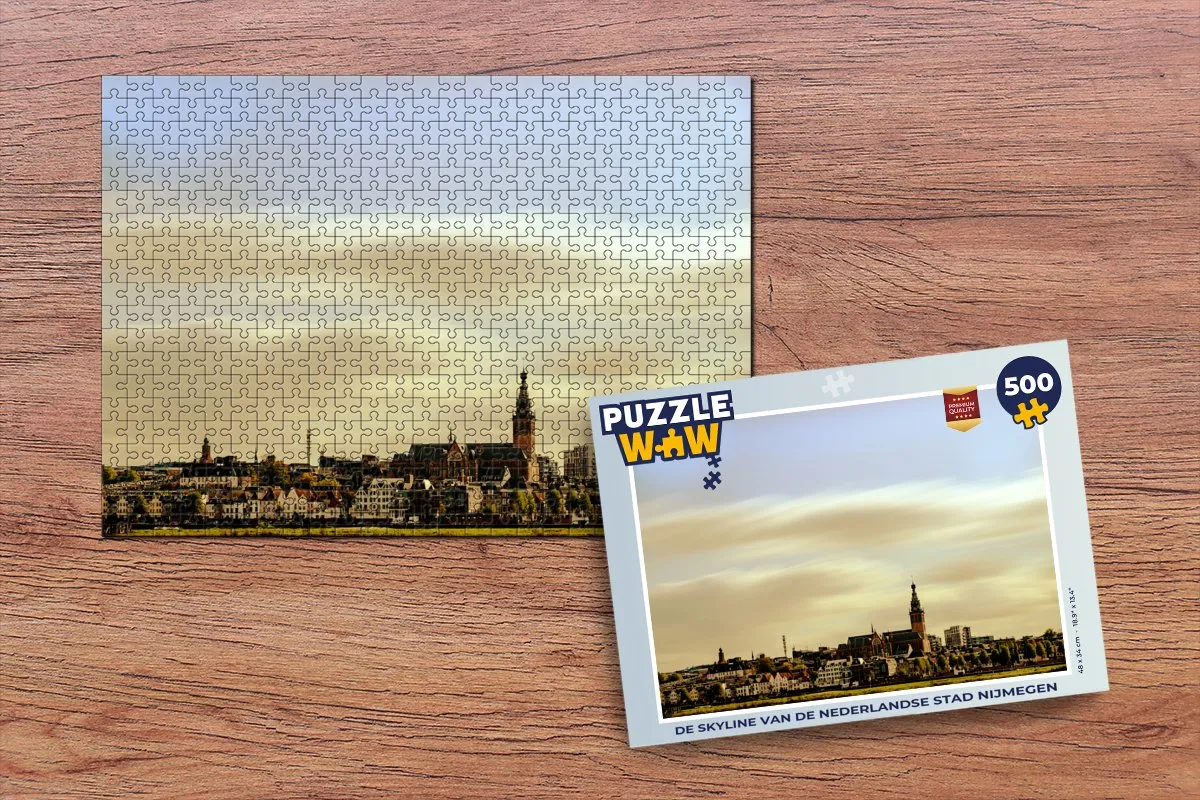 PuzzleWow Skyline Nijmegen Legpuzzel 500 Stuks - Multicolor