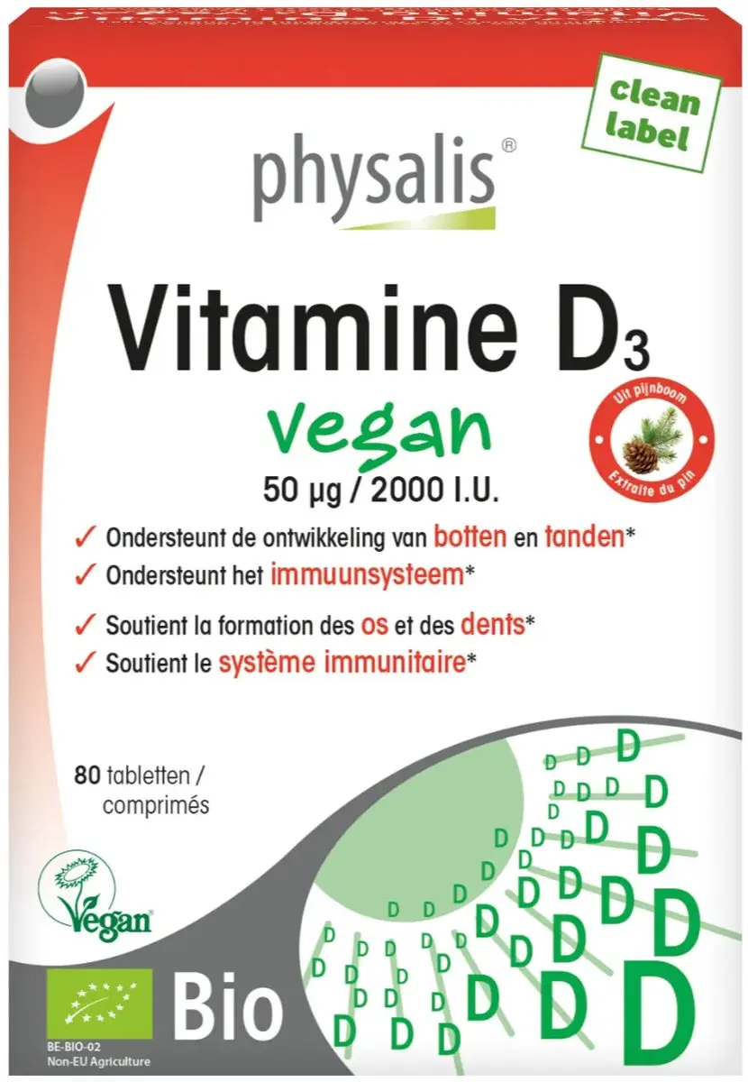 Physalis Vitamine D3 Vegan 80 Tabletten