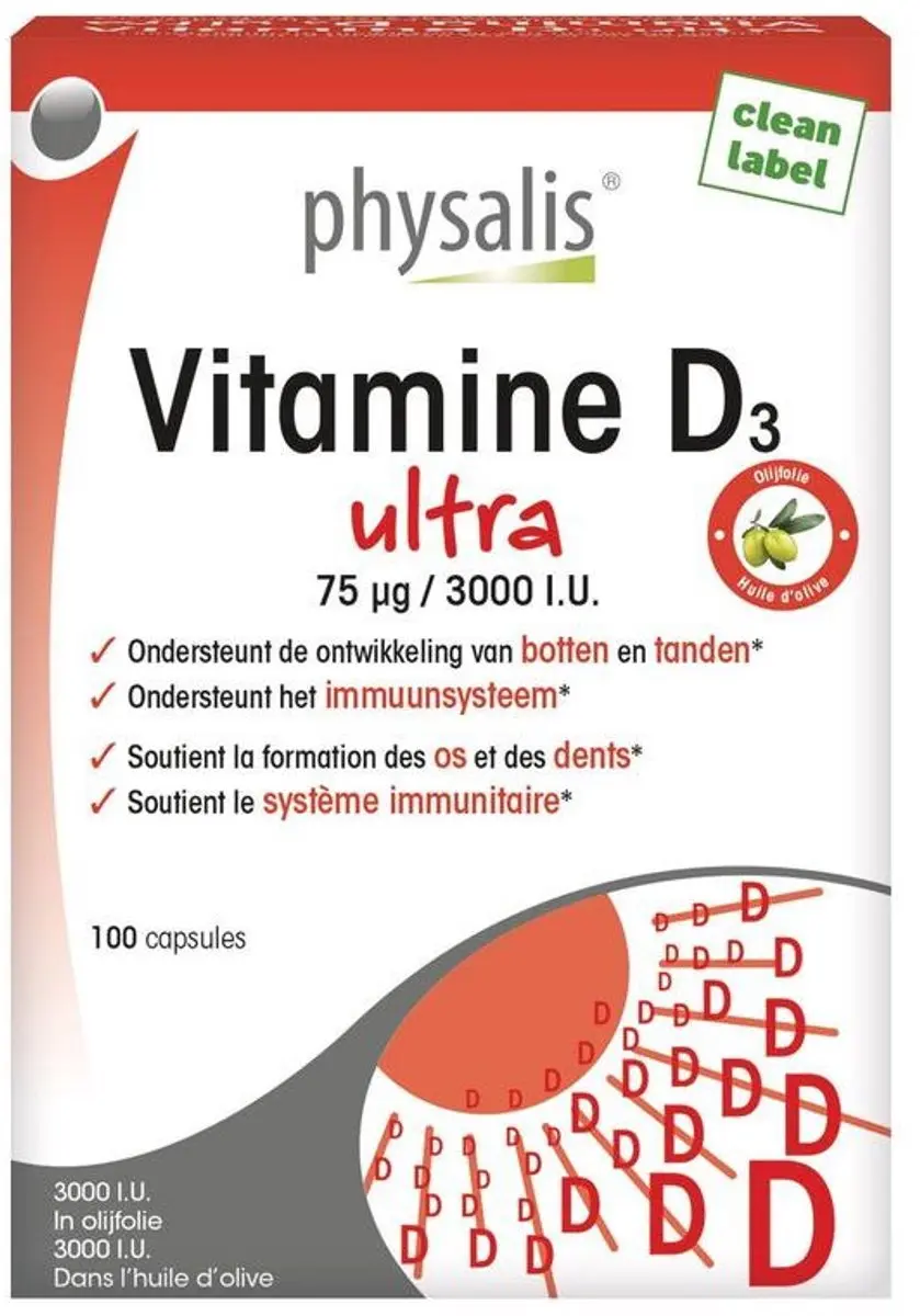 Physalis Vitamine D3 Ultra 100 Capsules