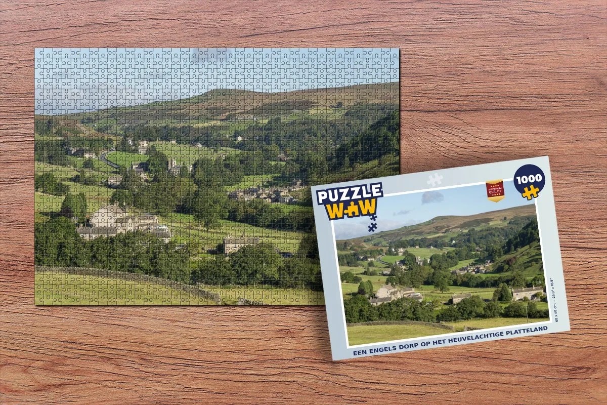 PuzzleWow Legpuzzel Een Engels dorp 1000 Stuks - Multicolor
