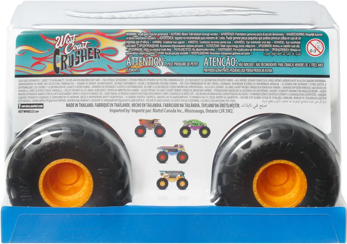 Hot Wheels Monster Truck West Coast Crusher JKP86 - Meerkleurig