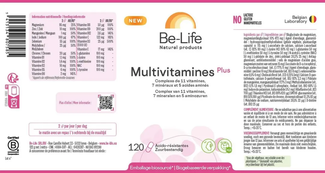 Be-Life Multivitamine Plus 120 Vcaps