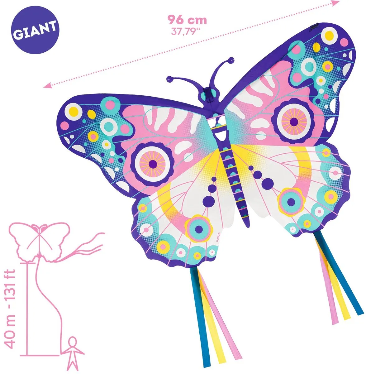Djeco Maxi Butterfly Vlieger - Meerkleurig