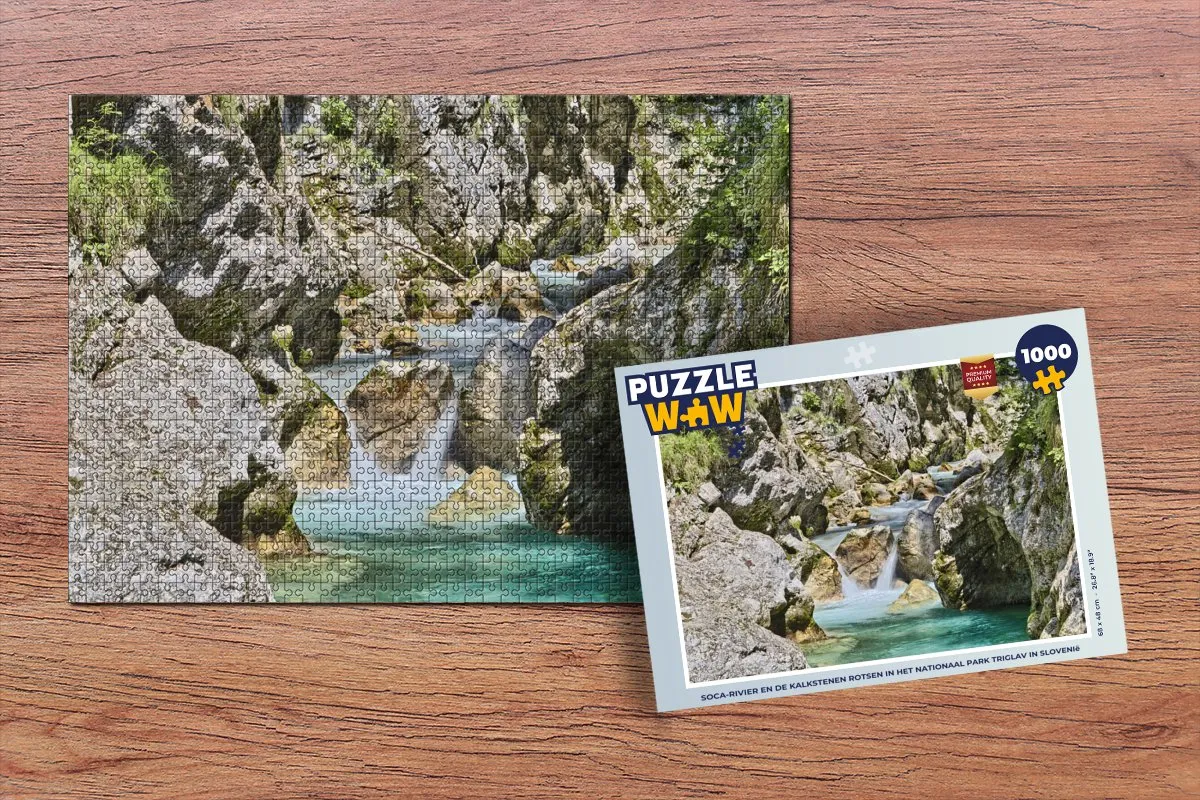 PuzzleWow Legpuzzel Soca-rivier Triglav 1000 Stuks - Multicolor