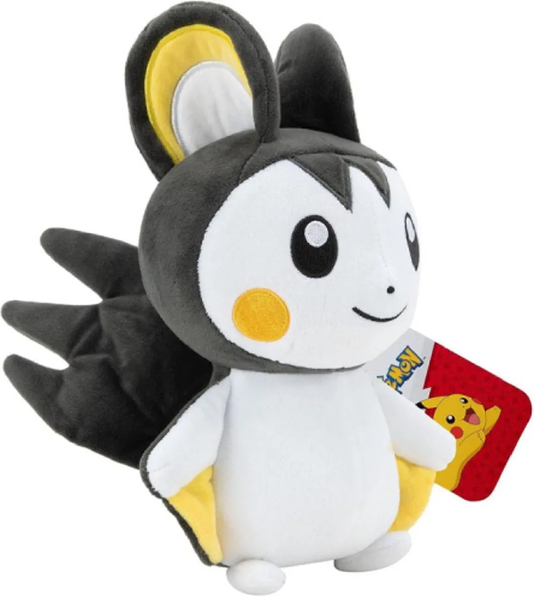 Pokémon Emolga Pluche Knuffel 20cm - Zwart/Wit/Geel