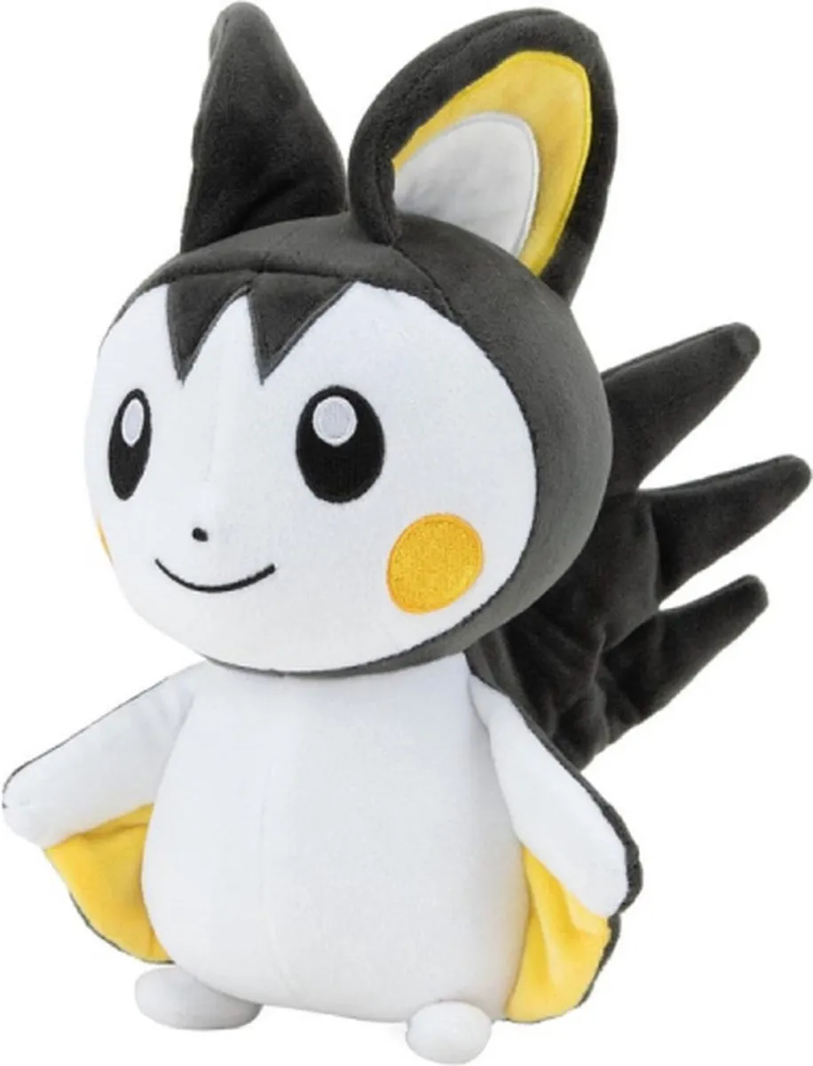 Pokémon Emolga Pluche Knuffel 20cm - Zwart/Wit/Geel