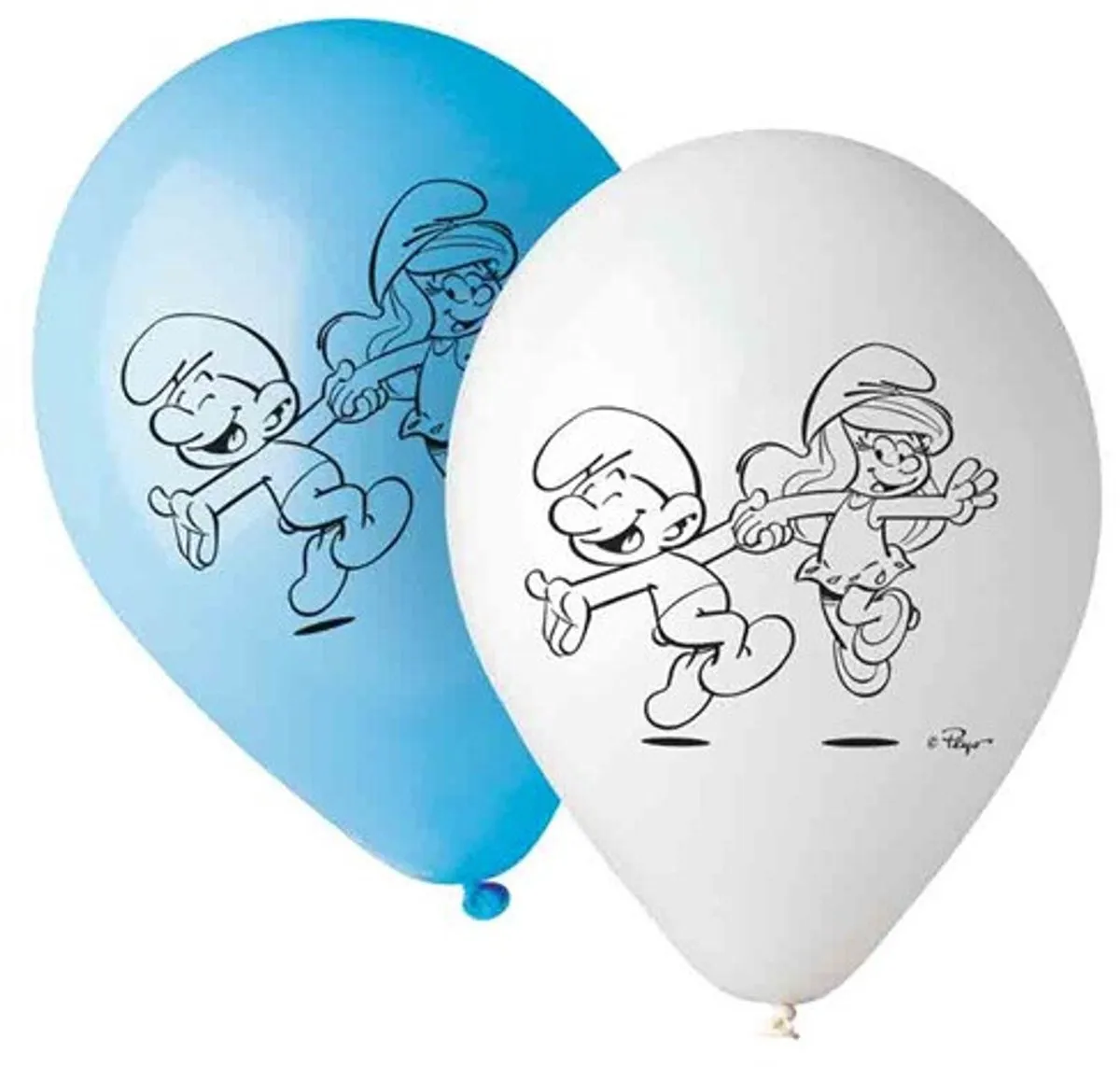 De Smurfen Ballonnen Blauw/Wit
