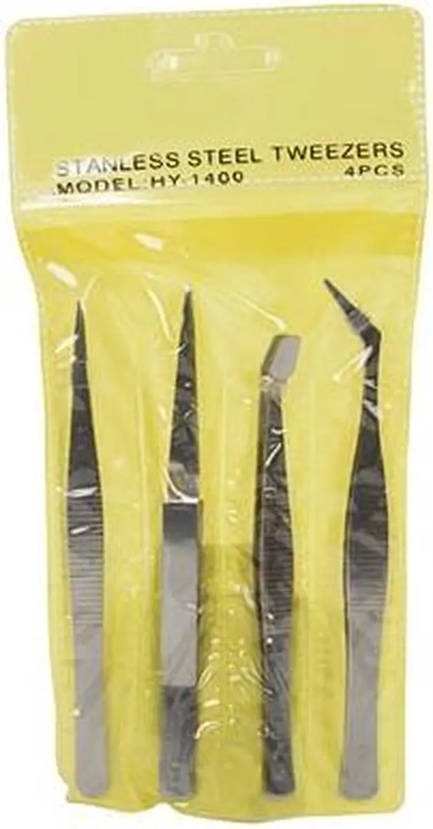 Velleman Set van 4 Pincetten - Metaal