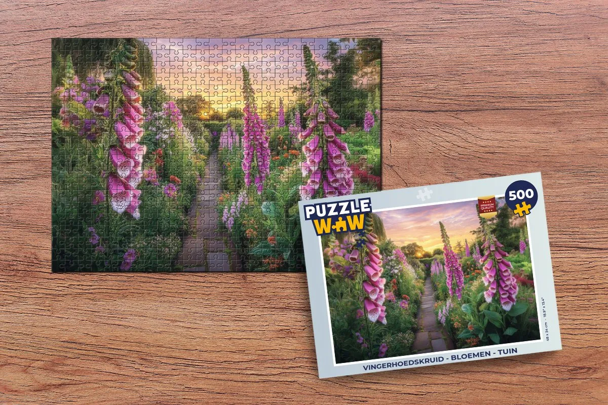 PuzzleWow Vingerhoedskruid Bloemen Legpuzzel 500 Stuks