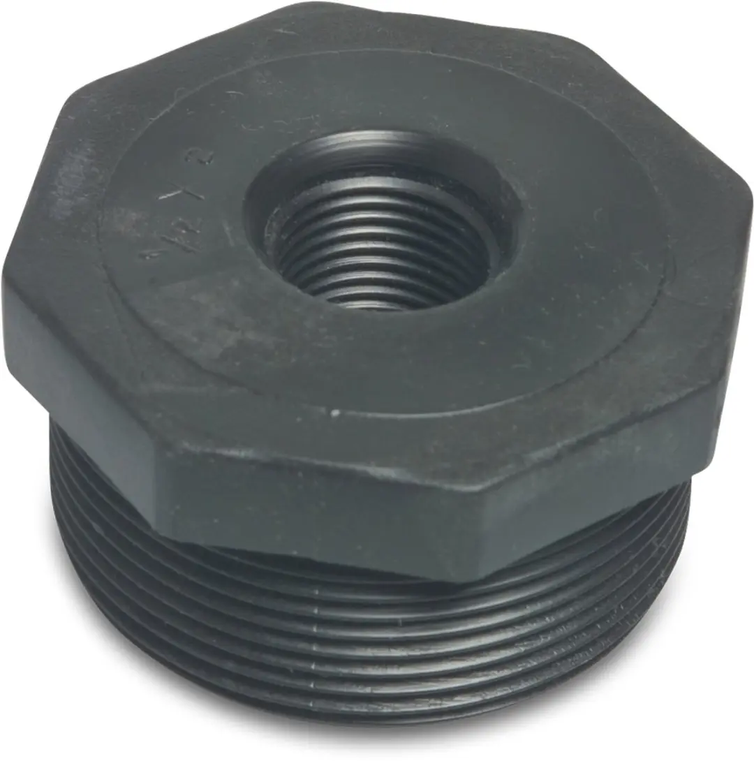Verloopring pp zwart 1 inch naar 1/2 inch Deltafix
