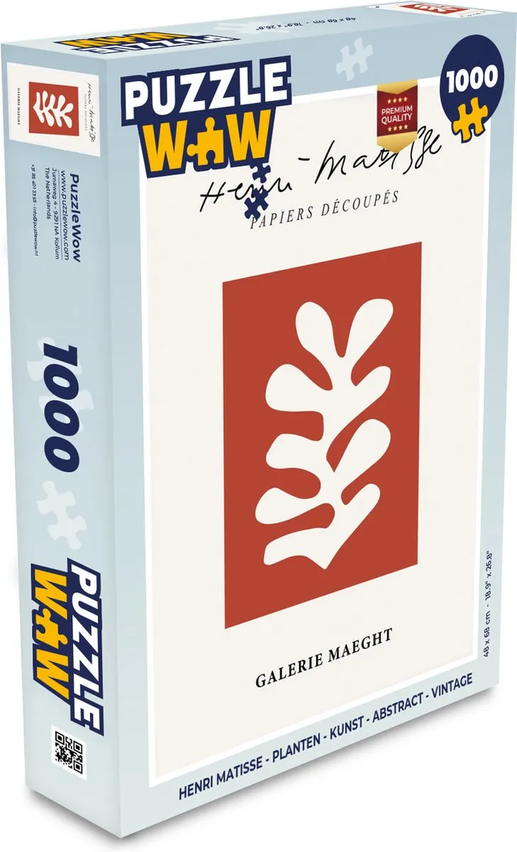 PuzzleWow Henri Matisse Planten Legpuzzel 1000 Stuks