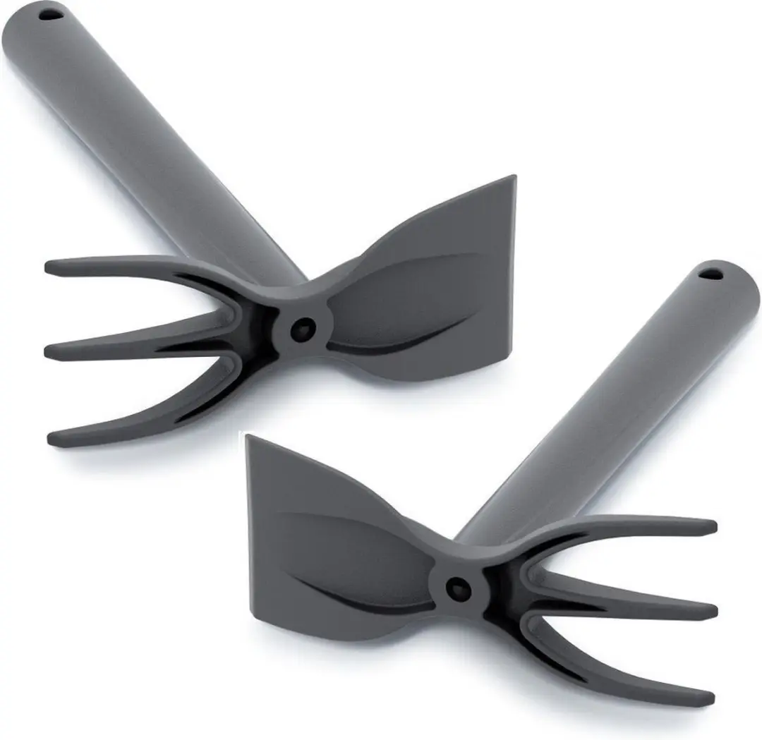 Set van 2x stuks zwarte kunststof hark/schoffel 29 cm