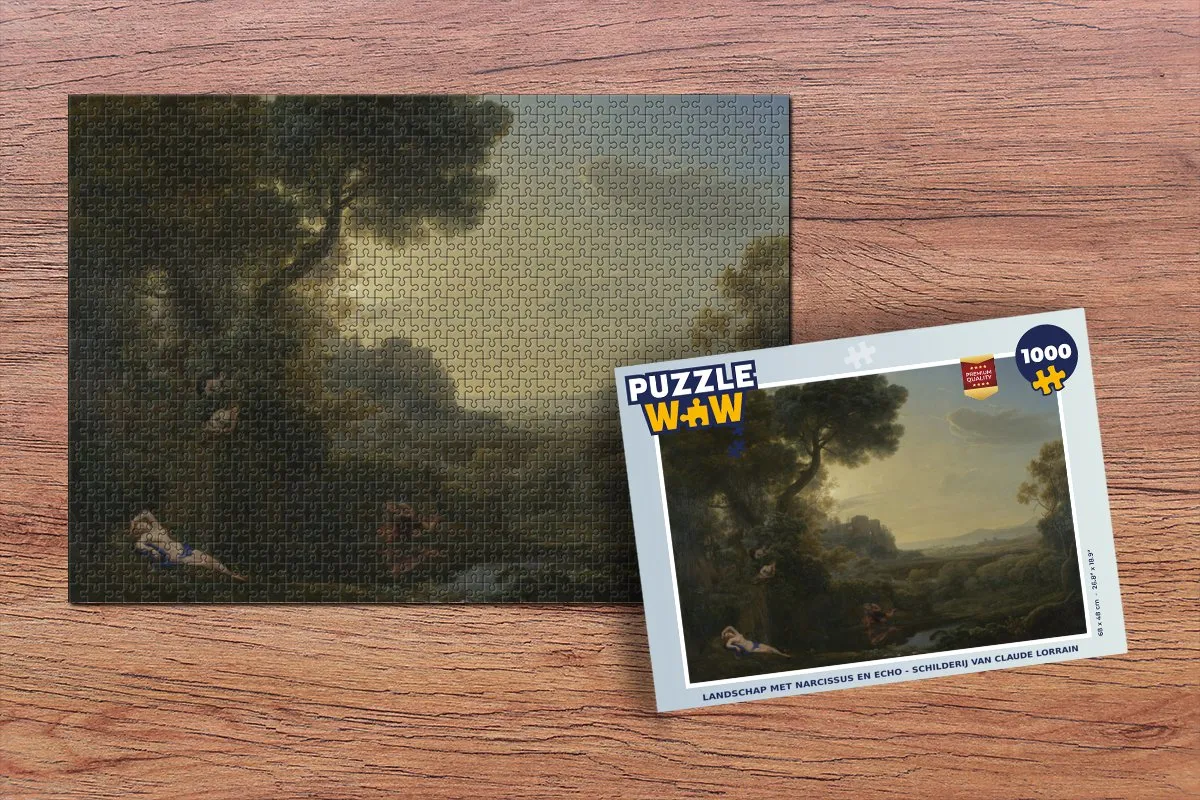 PuzzleWow Legpuzzel Landschap met Narcissus en Echo - 1000 Stuks - Multicolor