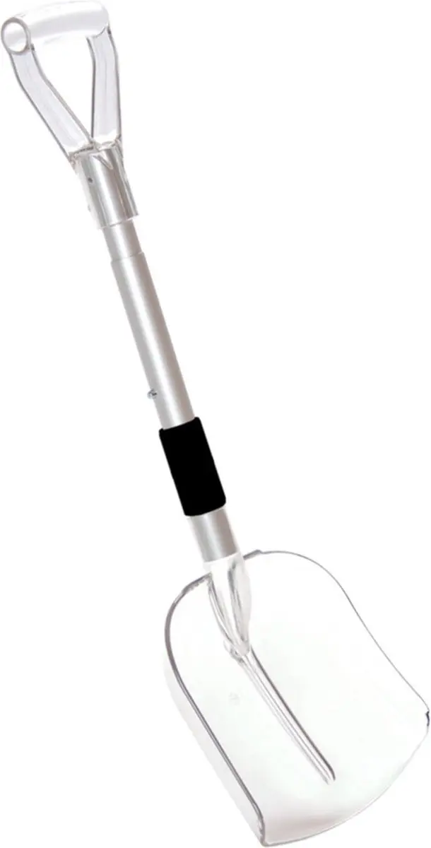 Compacte schep transparant met uitschuifbare aluminium steel